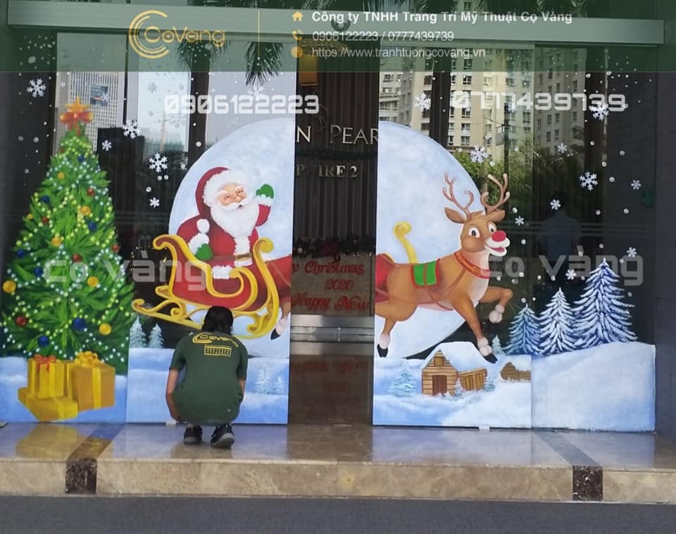 Vẽ tranh tường trang trí Noel  Quán Cafe  Shop thời trang  Gia Đình cực  đẹp 2020  Vẽ tranh tường 3D đẹp giá rẻ nhất tại Hà Nội  Thi công trọn gói